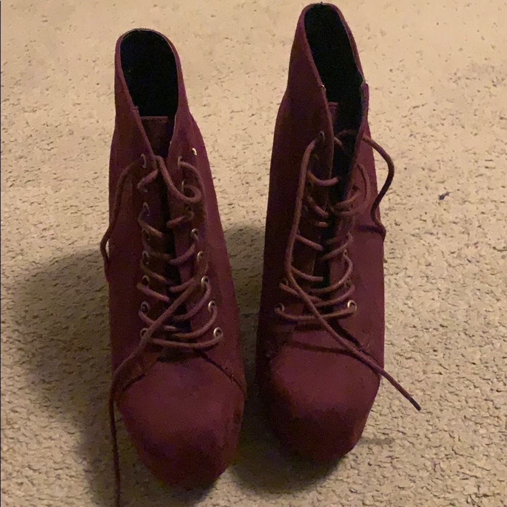 Marroon ankle boots